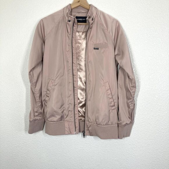 Members Only Jacket Mens Small Pink Iconic Racer Bomber Zip Pocket Polyester - Picture 13 of 16